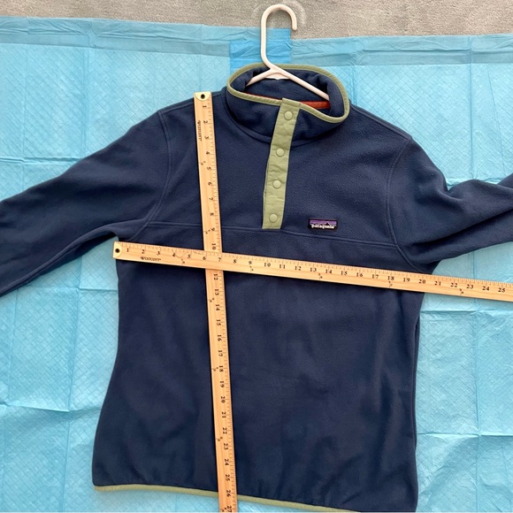 Patagonia  Pullover Snap T Fleece Lightweight Blue Green Trim Gently Worn Size L - Picture 4 of 7